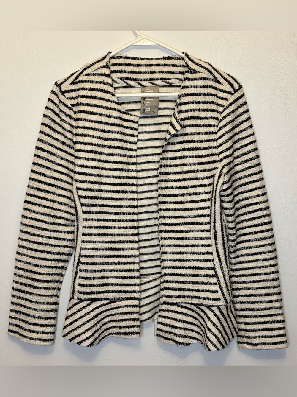 Dolan Anthropologie Knit Striped Cardigan Black White Medium